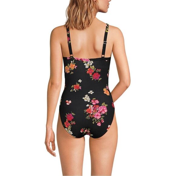 Land's End Sculpting Swim Suit One Piece Wave Technology Soft Cup Black Various - Picture 10 of 14